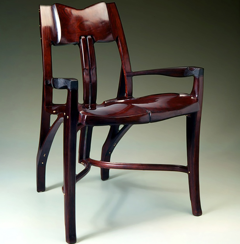Wooden chair made at NextFab