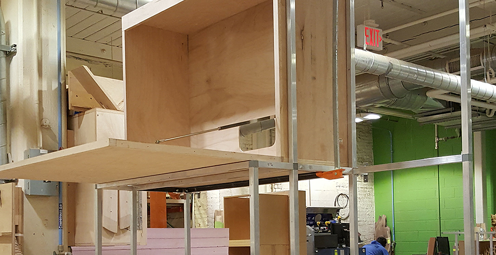 Wall unit prototype at NextFab makerspace