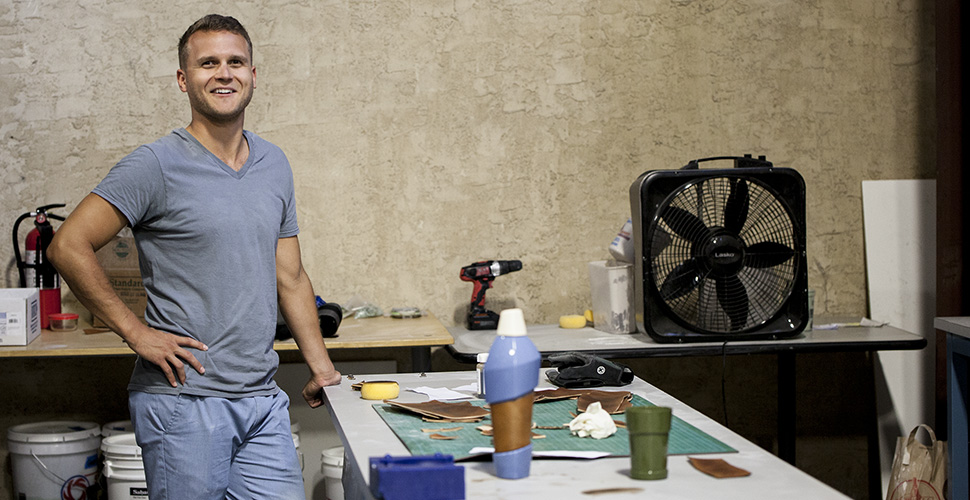 Mark Brandon in the ceramics studio