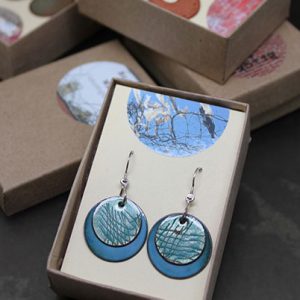 Brick & Wire - a jewelry line that incorporates the colors, textures, and materials of Philadelphia's building landscape, including enamel earrings, brick and silver jewelry, digitally-embroidered bracelets, postcards, and stickers 2