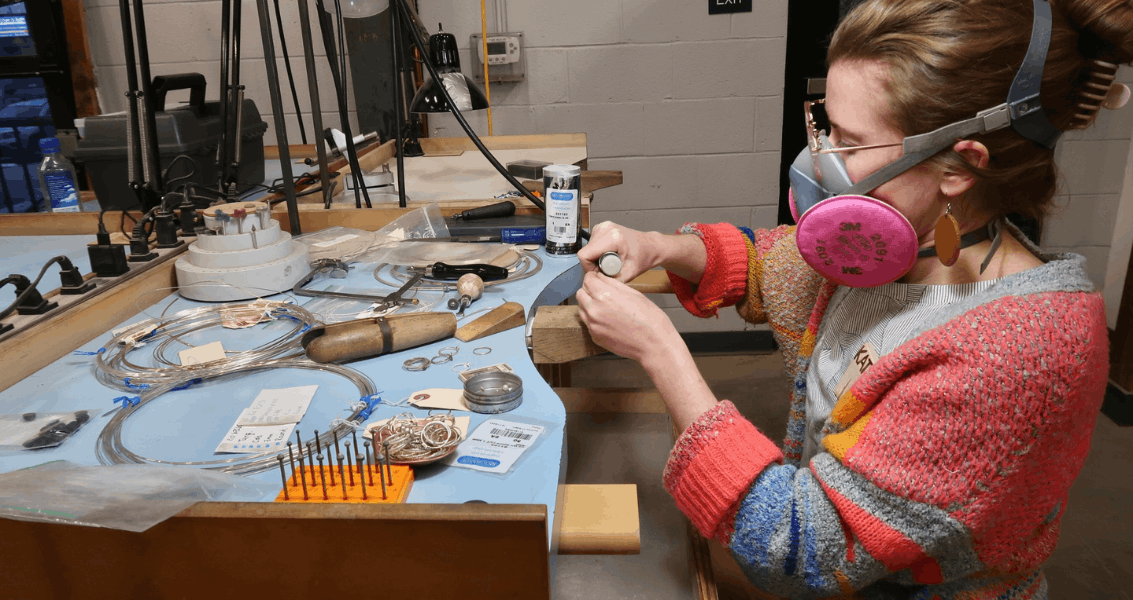 Custom Jewelry Silversmithing Stacking Rings with Stone Settings