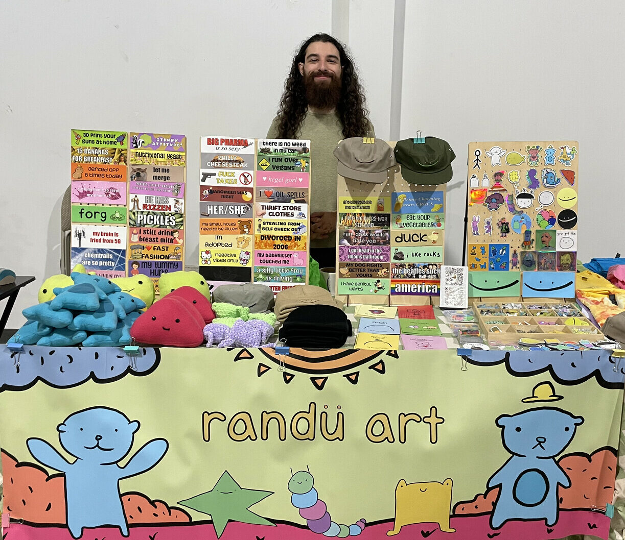 Randu Art tabling at NextFab Philadelphia 2023 Miracle on American Street Holiday Gift Market