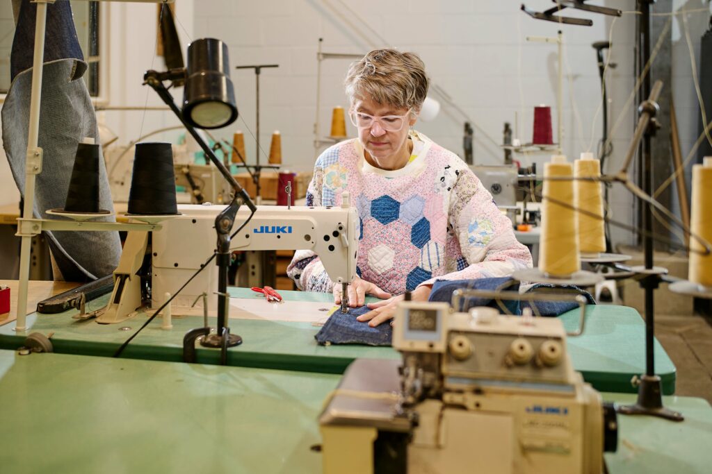 Bespoke denim in textiles studio